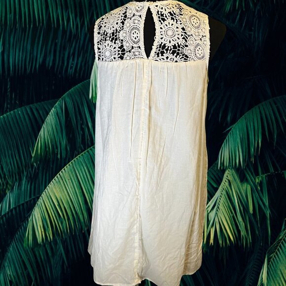 NWT Old Navy Lace Yoke Creme de la creme Shift Dress Size Small 100% Cotton - Picture 3 of 8